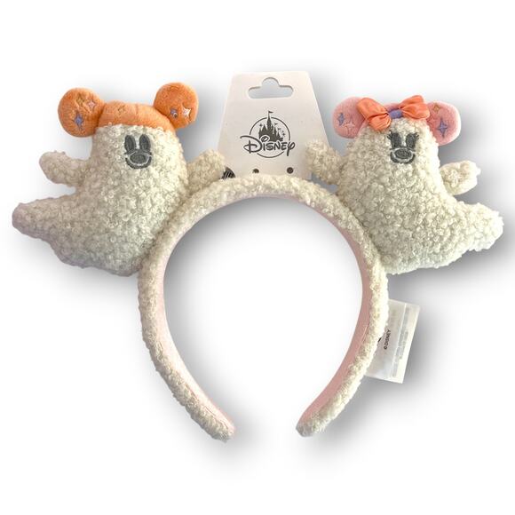 Disney Accessories - Disney Parks 2026 Cutie Ghost Mickey & Minnie Plush Ghost Ear Headband